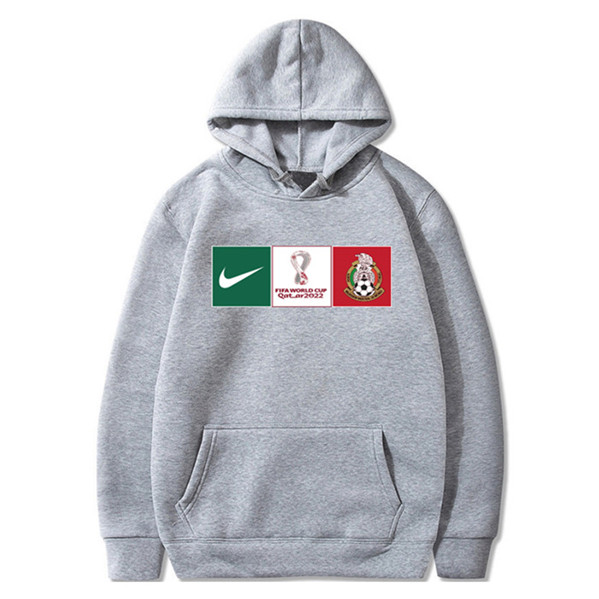 Men's Mexico World Cup Soccer Hoodie Gray